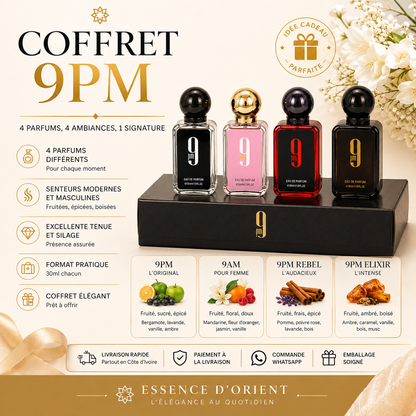 🖤 Coffret 9PM –  Eau de parfum 4 * 30 ml
