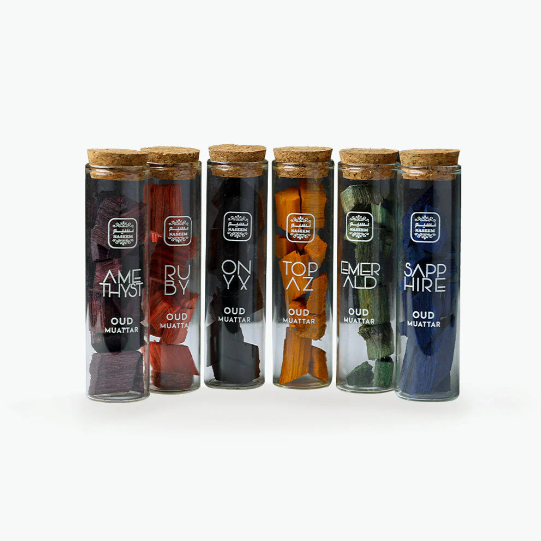 OUD MUATTAR JEWEL COLLECTION SET – Coffret Premium de Bakhoor (15g x 6)