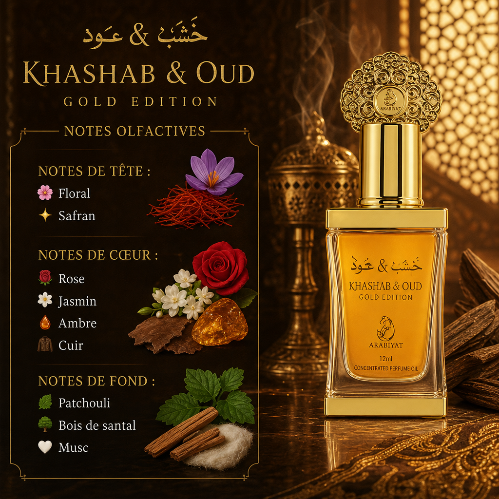 Arabiyat Khashab Oud Gold - Huile Concentrée de Parfum  12ml