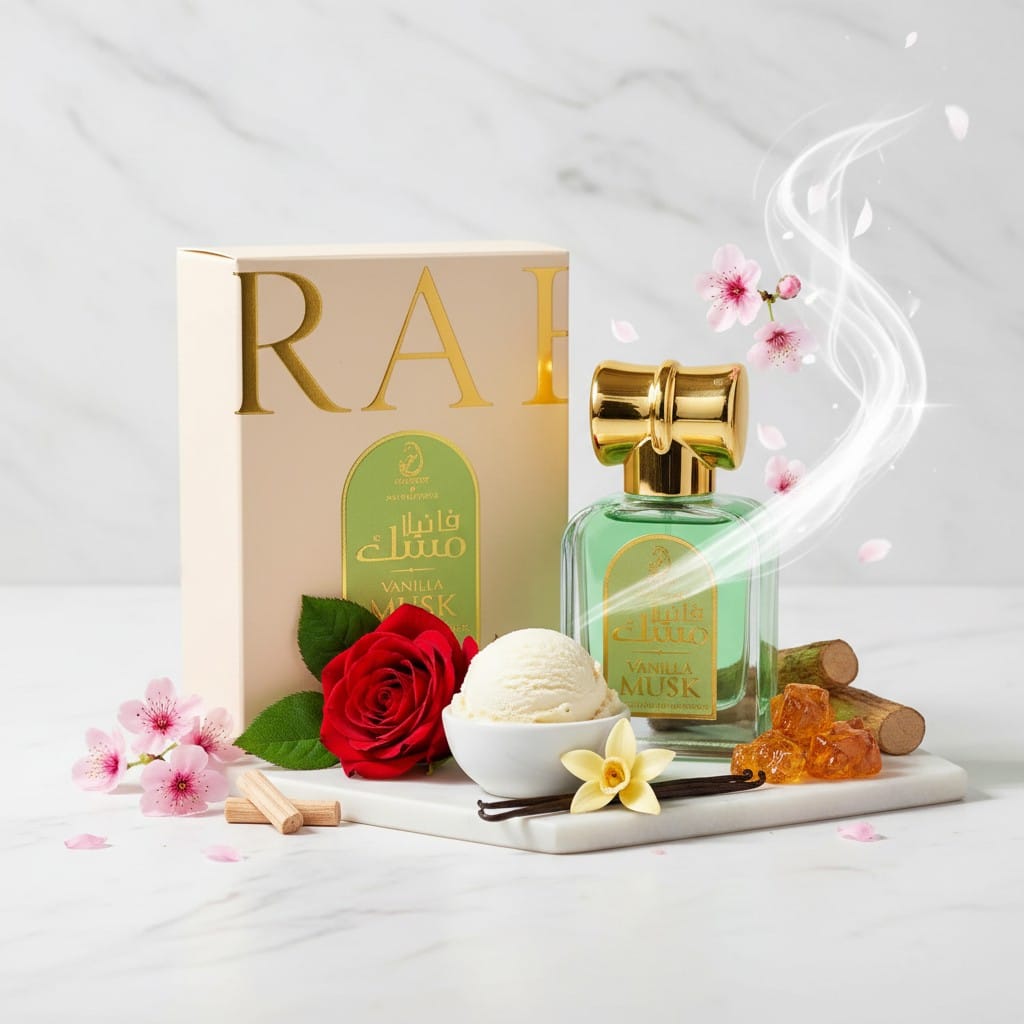 🤍 Vanilla Musk Huile Parfumée Concentrée 20ml - Musc Vanillé Doux & Élégant| Arabiyat