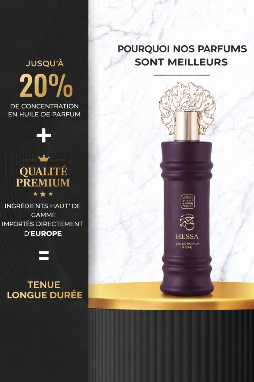 🍑Hessa Eau de Parfum 100ml – Parfum Fruité Frais & Musqué Élégant | Naseem