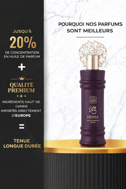 🍑Hessa Eau de Parfum 100ml – Parfum Fruité Frais & Musqué Élégant | Naseem